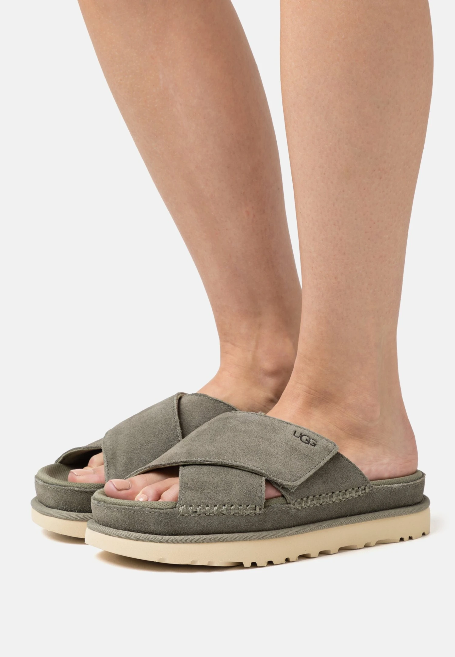 Ugg GoldenstarCross Slide - Sandalias Planas - Moss Green 1 Ugg GoldenstarCross Slide - Sandalias Planas - Moss Green