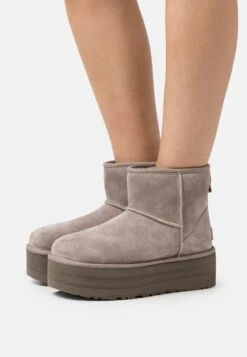 Ugg Classic Mini Platform - Botines Con Plataforma - Smoke Plume